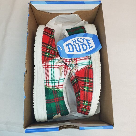 Hey Dude Wally Big Kids Tri Tartan Plaid Shoes New Fleece Lined Size c12/j2 - Picture 14 of 14
